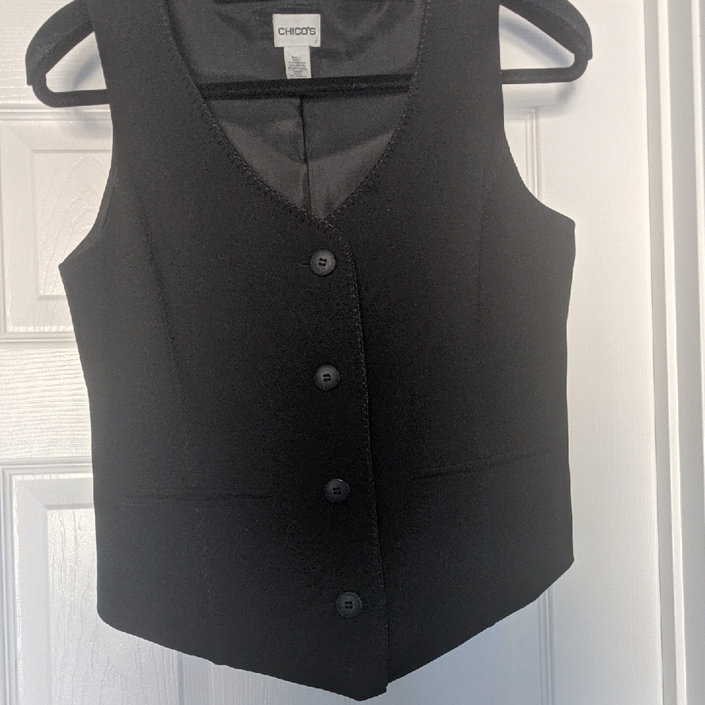 Chico's Black Button-Up Vest